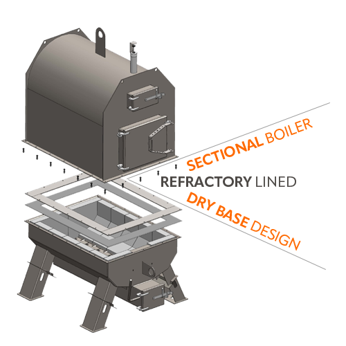 Outdoor boiler, sectional